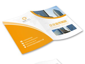 2019大氣橙色桔色商務幾何企業(yè)畫冊設計模板